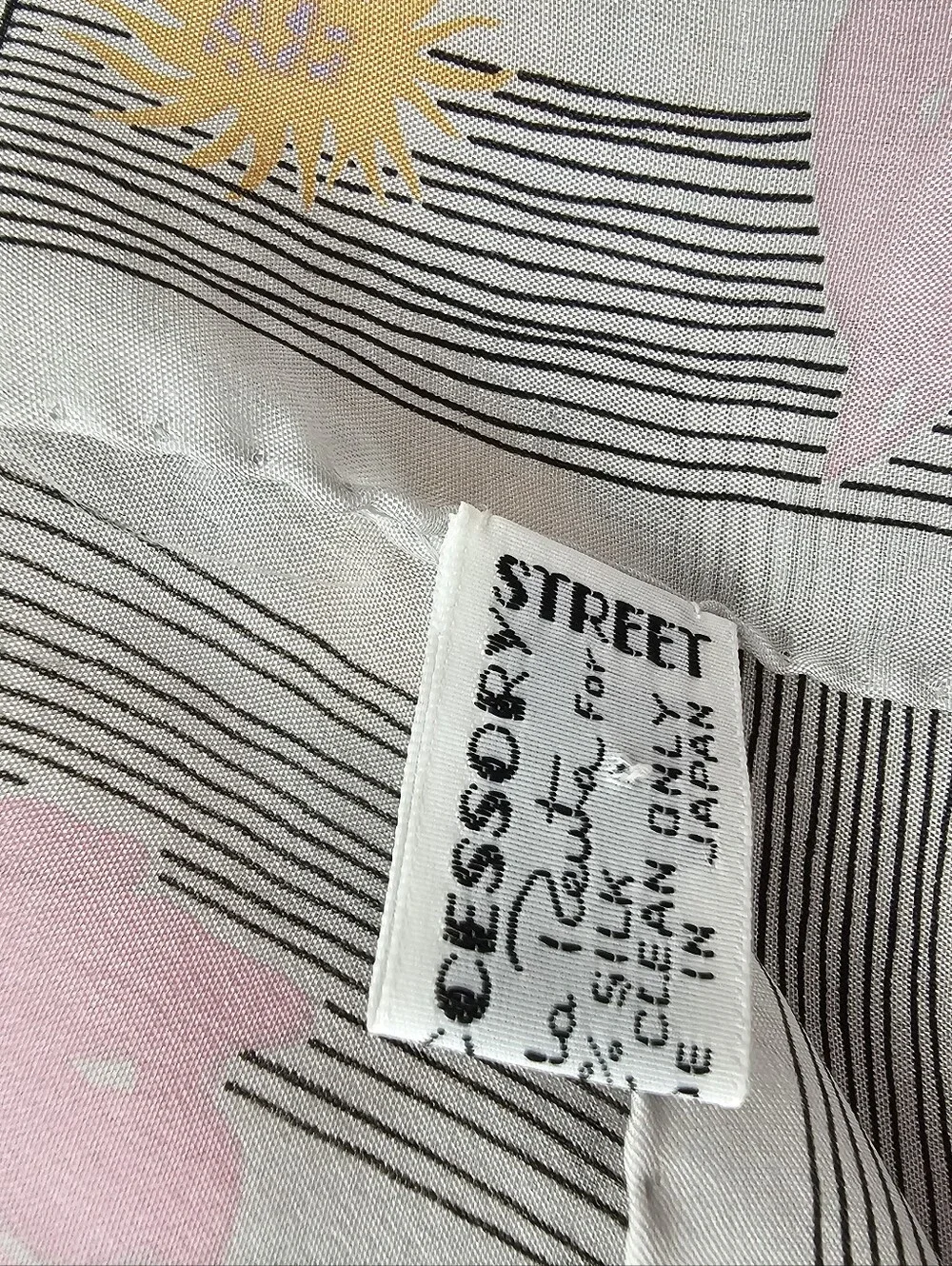 Vintage Oscar de la Renta 100% Silk Floral Striped Oblong Scarf​
